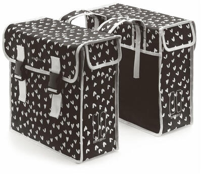 Dubbele fietstas mara xl 35 liter 37 x 15 x 44 cm - heart dots