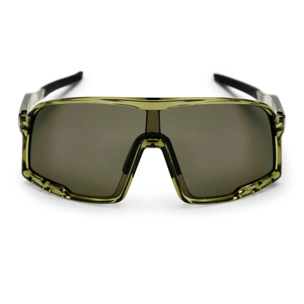 CHPO Henrik Sunglasses — Forest Green Recycled Frame with Green Mirror Lens.