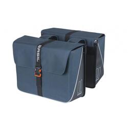 Sacoche double Basil Forte - hydrofuge, bleu marine noir, 35L