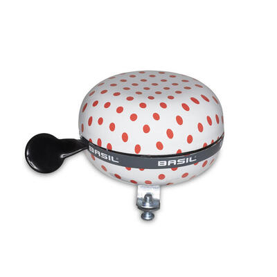 Basil Big Bell Polkadot campanello bici Ø80 mm bianco/rosso.