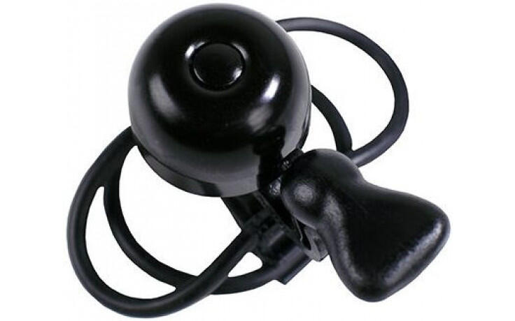 Dzwonek Rowerowy Micro 23Mm Z Gumowym Elastycznym Mocowaniem - Czarny