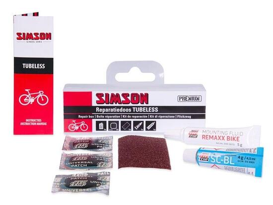 Simson Kit Riparazione Tubeless – 3 Riparazioni Rosso/Bianco