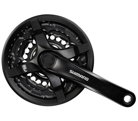 Shimano Tourney TY501 guarnitura triple 175 mm 48-38-28 nera.