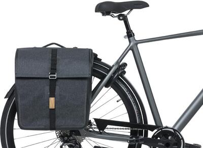Dubbele fietstas urban dry mik 50 liter 36 x 17 x 42 cm - houtskool melee