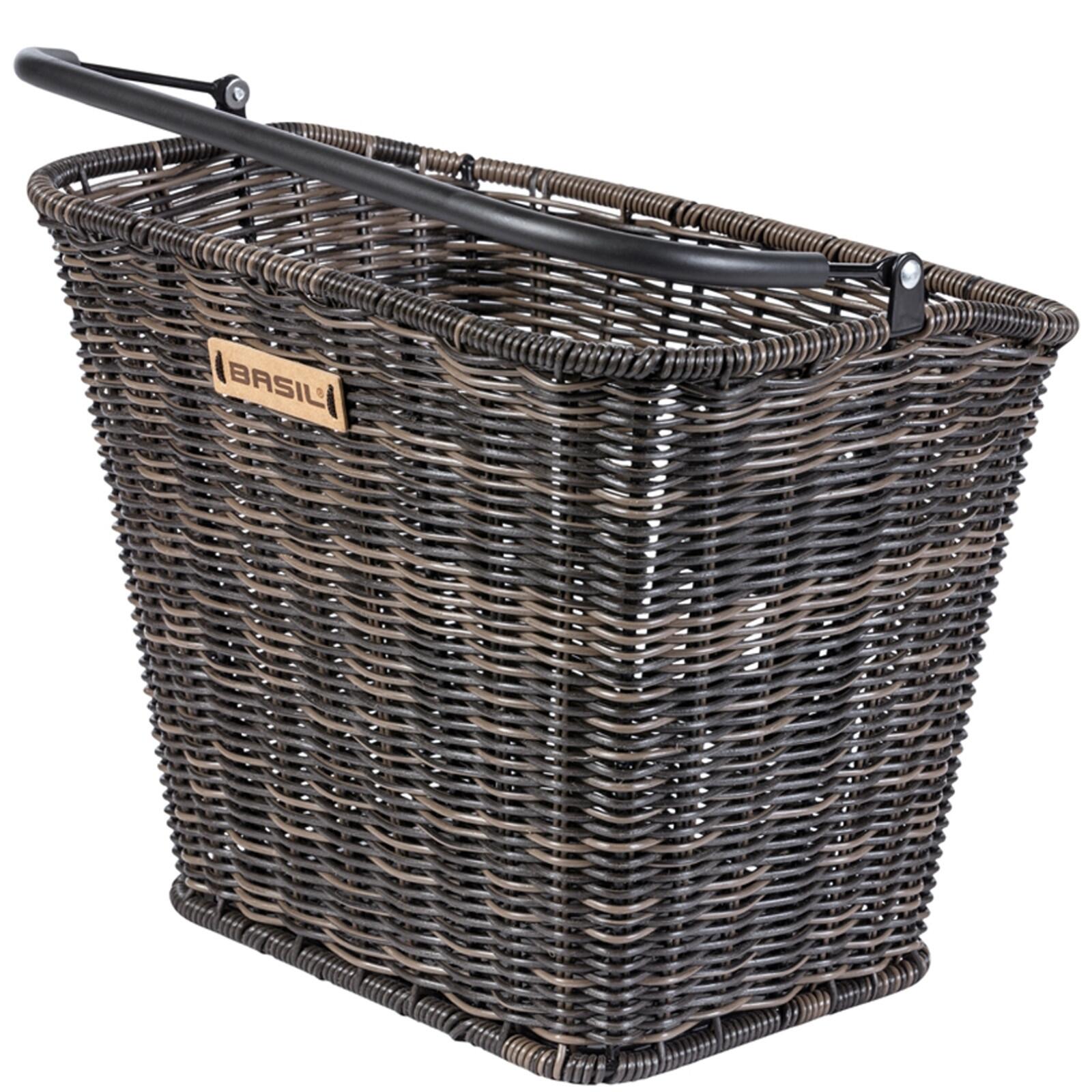 Basil - Panier De Roue Avant Bremen "rattan Look Be/kf Natural". - Panier Vélo - Marron - 27 L - Decathlon