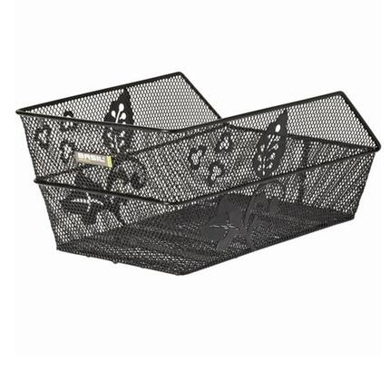 Stalowy kosz rowerowy o strukturze plastra miodu Basil Cento flower