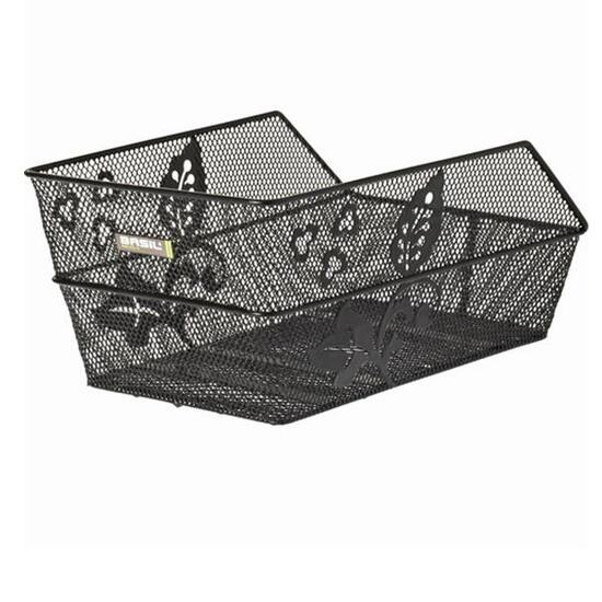 Stalowy kosz rowerowy o strukturze plastra miodu Basil Cento flower