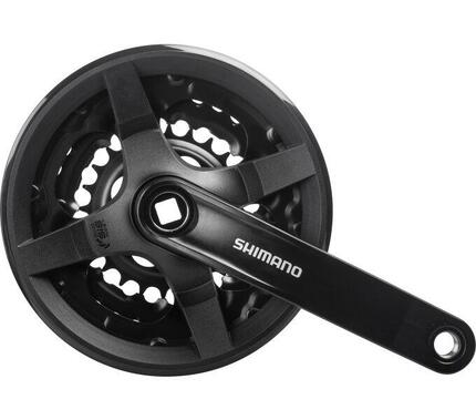 Crankstel 6/7/8 Speed Fc-Ty301 Voor Kinderfiets 150Mm 42X34X24T - Zwart