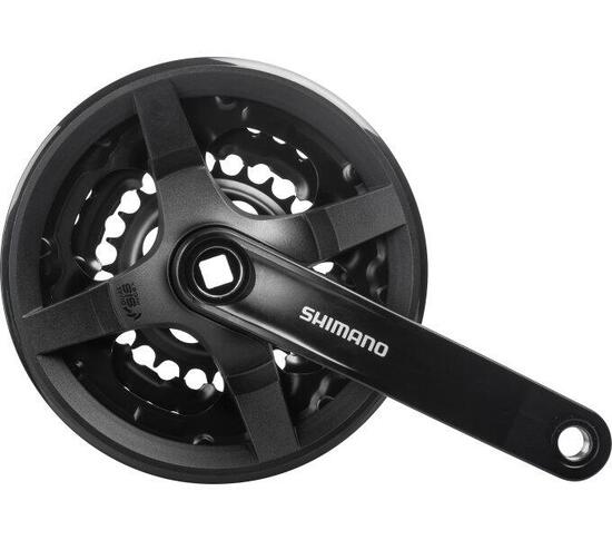 Crankstel 6/7/8 Speed Fc-Ty301 Voor Kinderfiets 150Mm 42X34X24T - Zwart