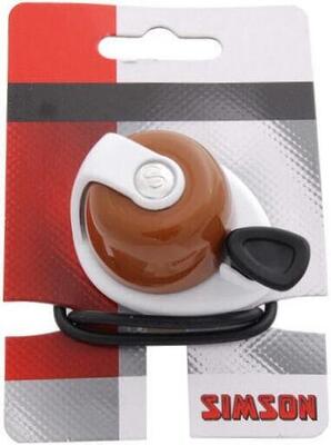 Fietsbel allure - bruin/wit