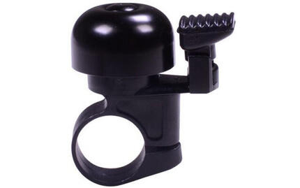 Cloche À Vélo Mini 32Mm Avec Attache Plastique Fixe - Noir