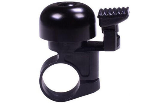Cloche À Vélo Mini 32Mm Avec Attache Plastique Fixe - Noir
