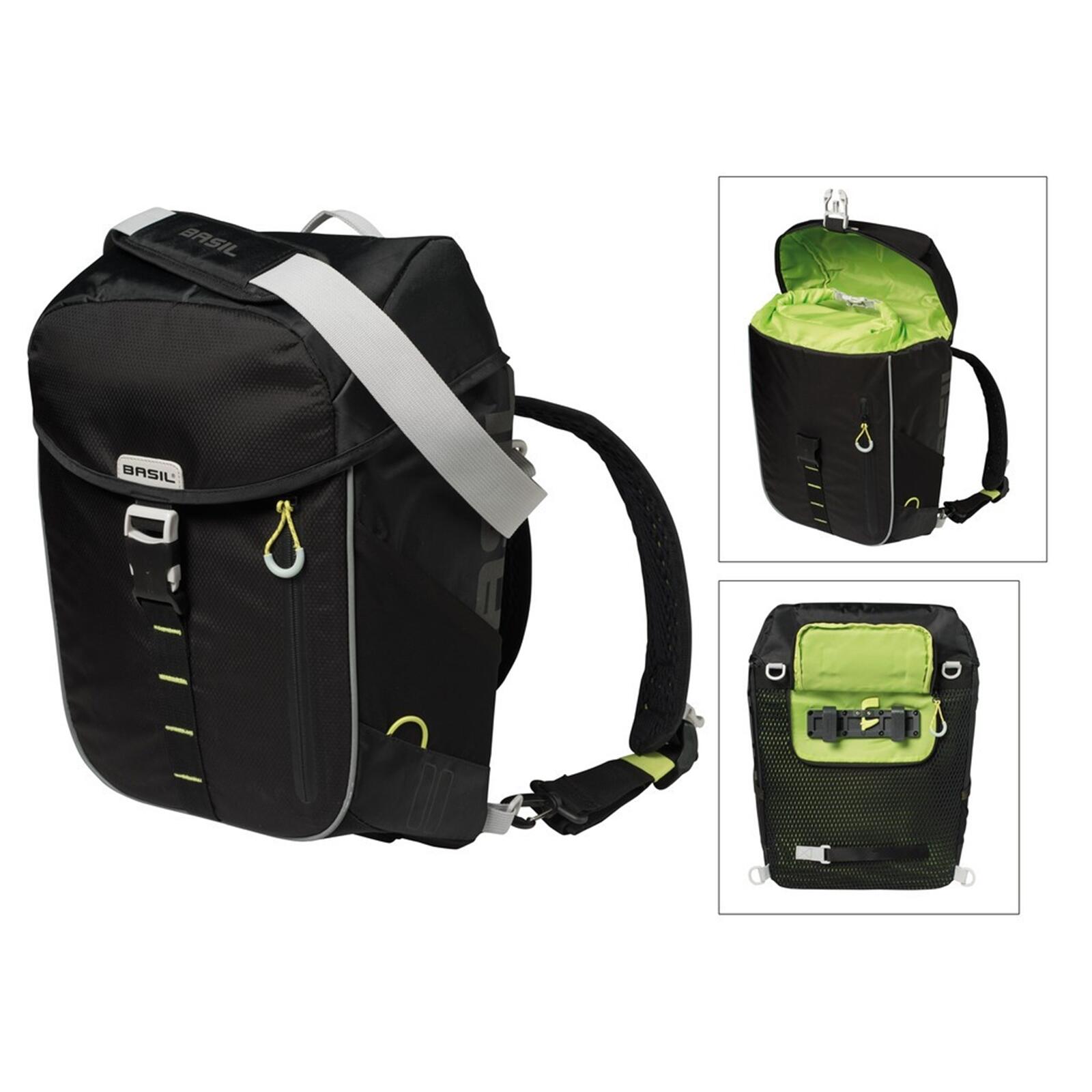 Basil - Sac De Rangement Individuel"miles" - Noir/citron Vert - Sacoche Vélo - Noir|vert - No Size - Decathlon