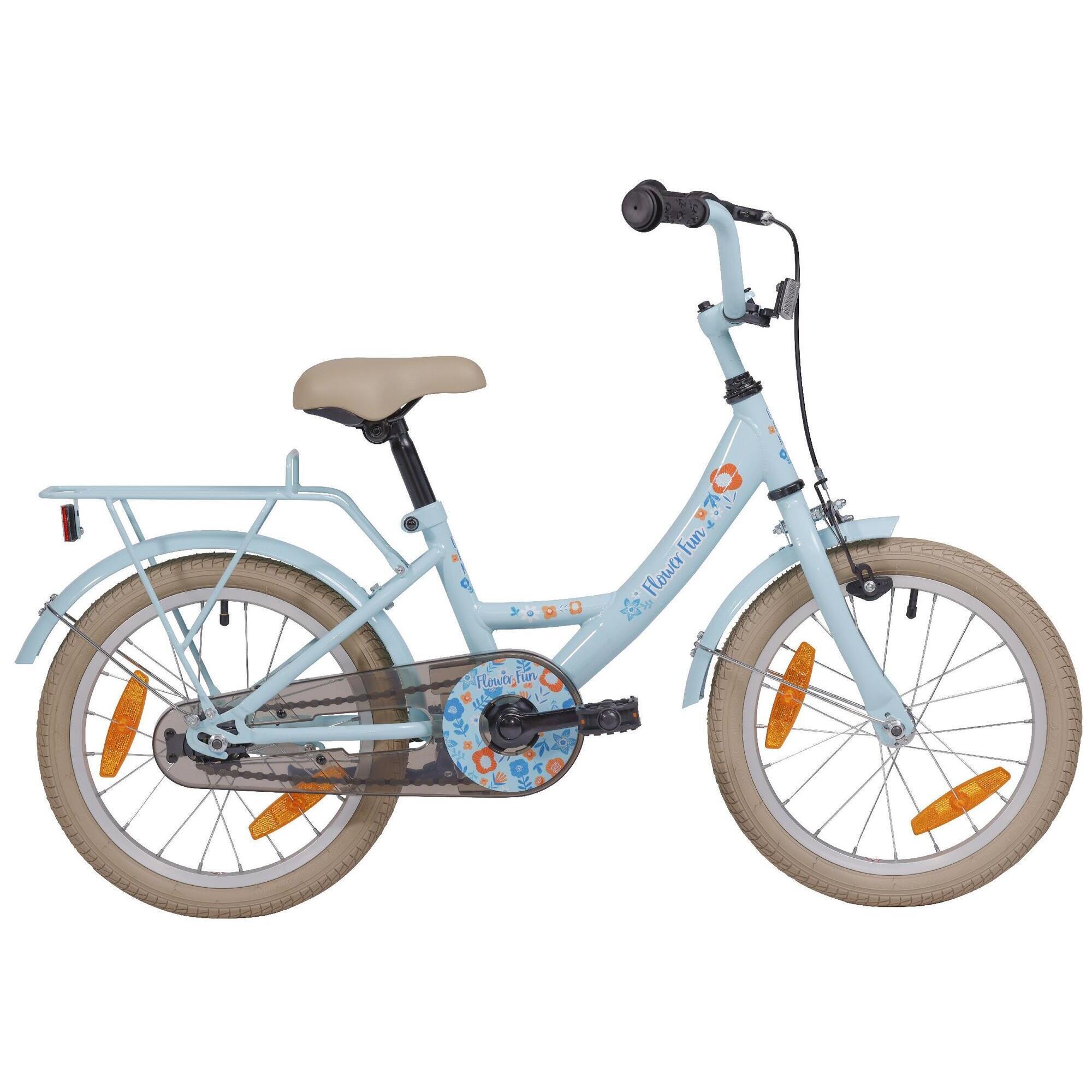Bikefun - Vélo Pour Fille Bikefun 16 Pouces Flower Fun En Bleu - Vélo Enfant - Bleu - 16" - Decathlon