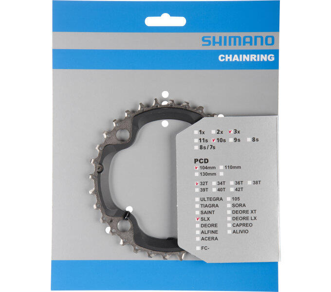 SHIMANO Shimano SLX Corona 32T PCD 104 mm, 10 velocità, per FC‑M670.