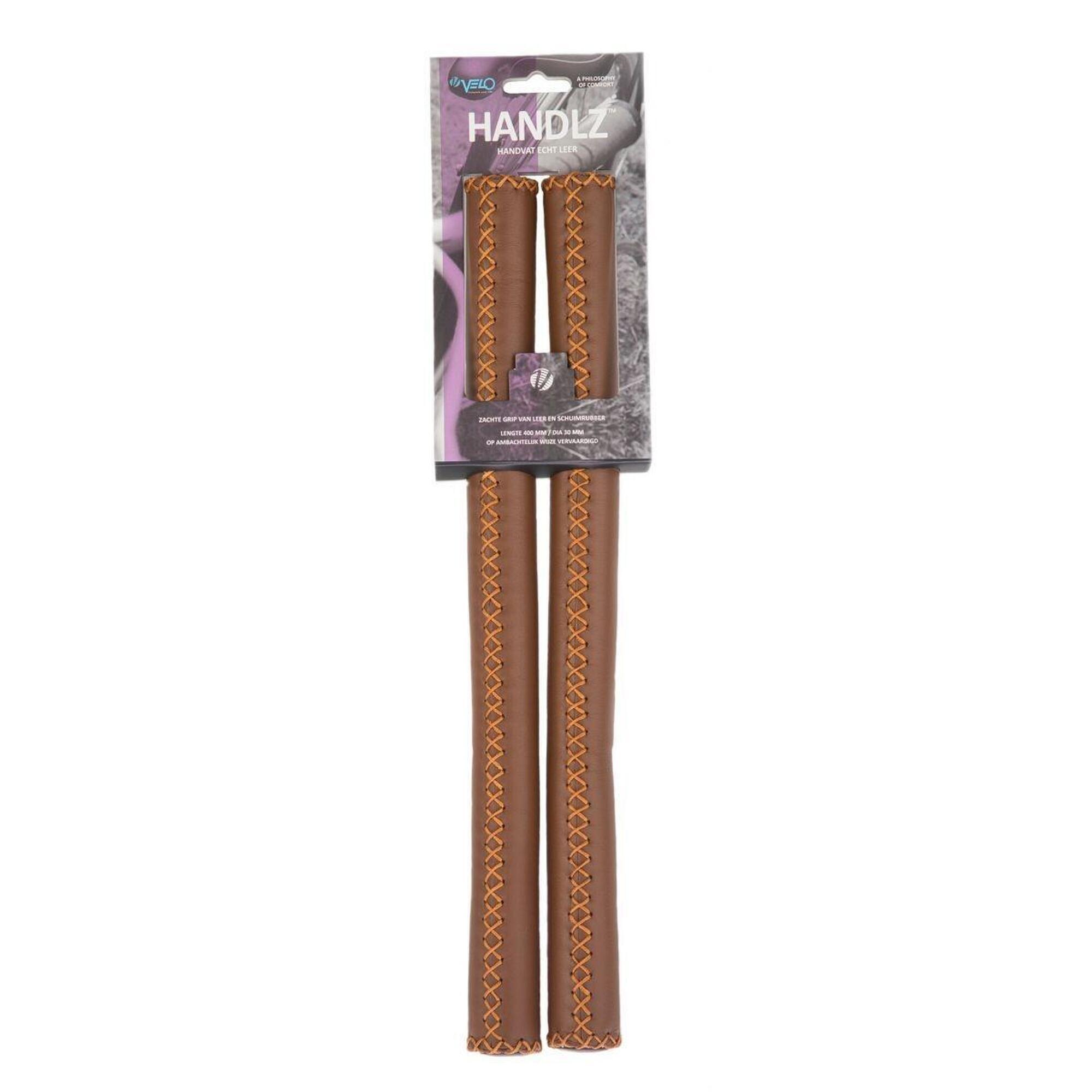 Uchwyty Kierownica Skórzana 40 Cm - Brązowa