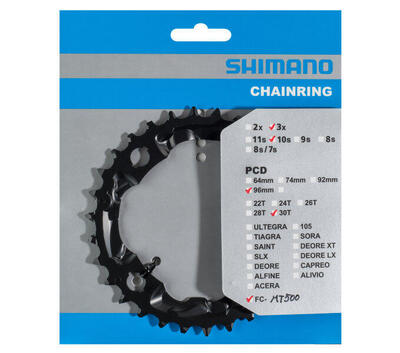Shimano Deore FC-MT500 30T 10V Kettenblatt Schwarz
