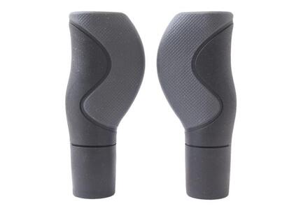 Jeu de poignées Ergo bi-composants Noir/Gris 130/130mm - 1 côté ouvert