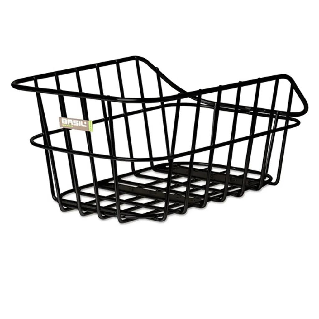 Basil Cento Alu - Stylish Bicycle Basket for Rear Rack - Black