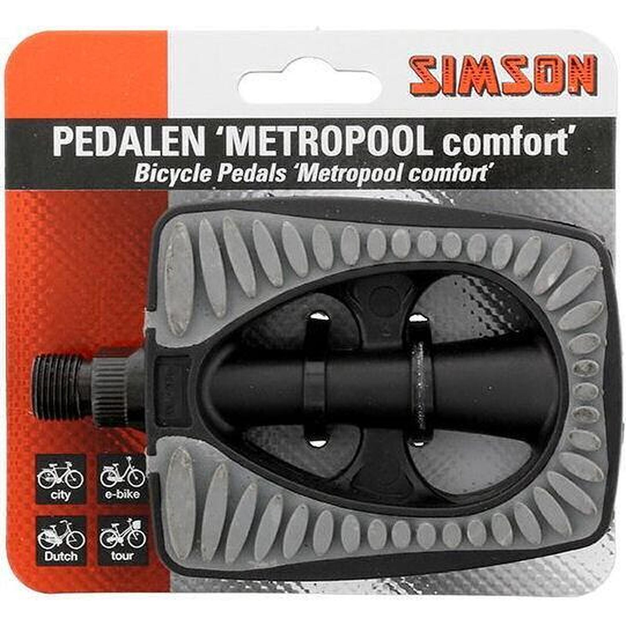 Simson - Pédales Set Metropolis Comfort 9 16 Pouces Gris Noir - Pédale - Gris - Taille Unique - Decathlon