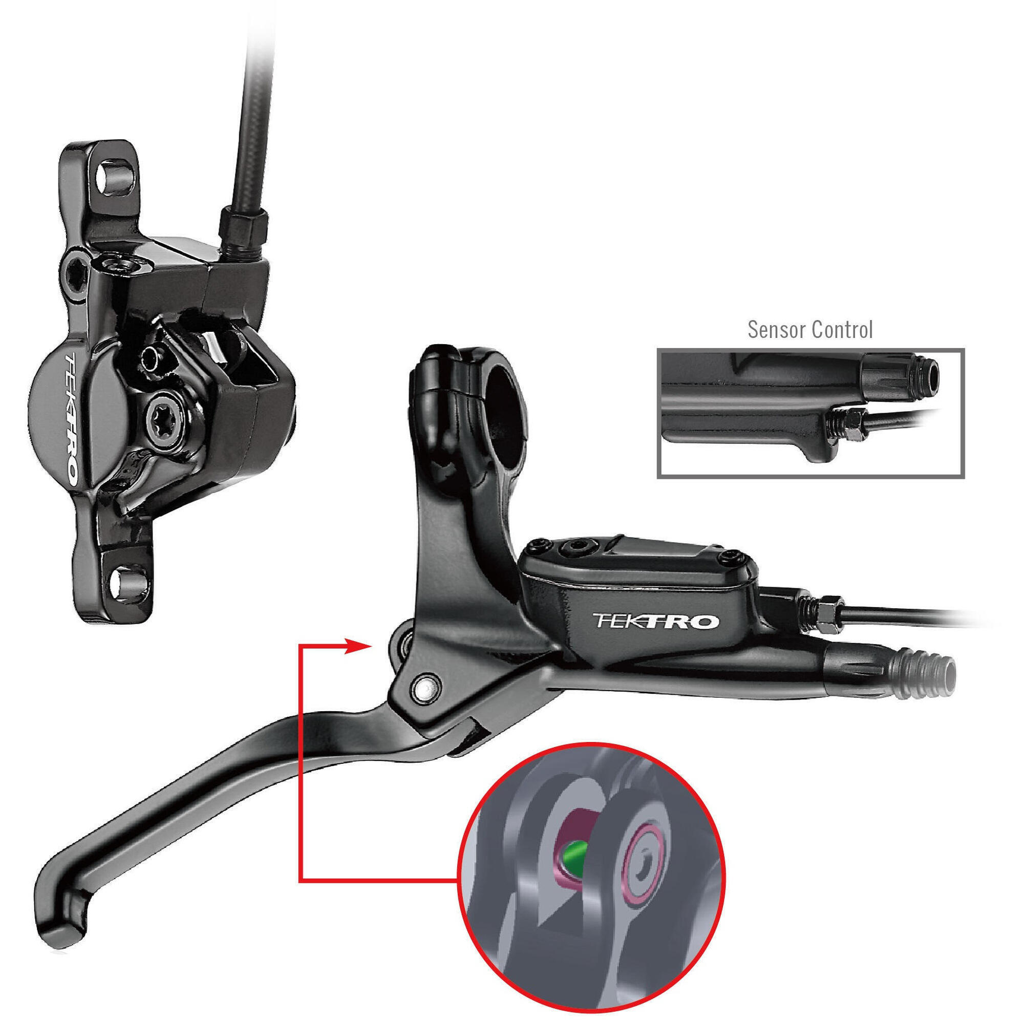 Tektro - Kit De Freins À Disque Hydrauliques Hd-e350 E-bike Gauche Avec Tuyau De 180 Cm - Kit Frein - Noir - No Size - Decathlon