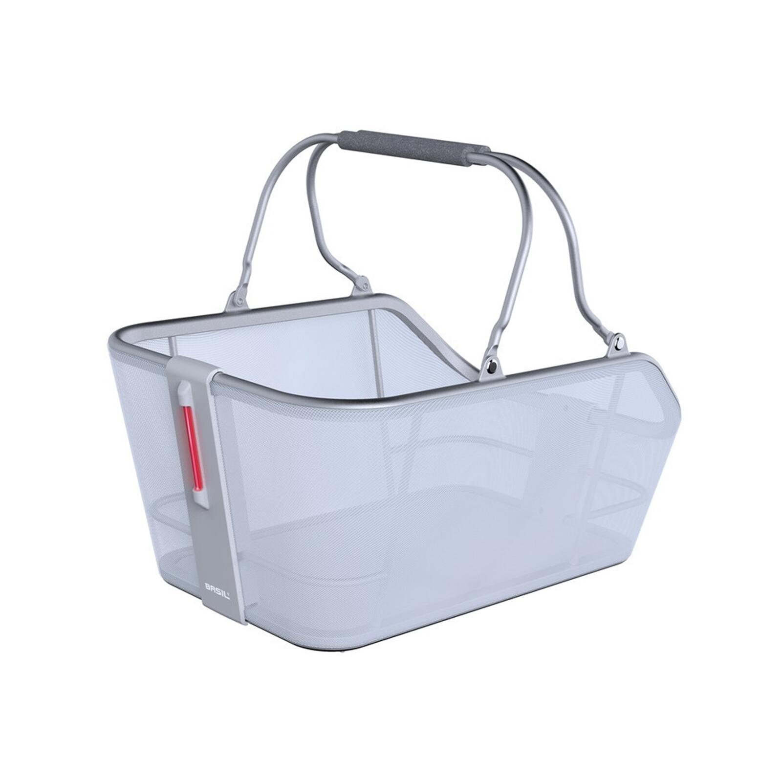 Basil - Panier Pour Vélo Arrière "cento Nordlicht Mik - Panier Vélo - Blanc|bleu|gris - Decathlon