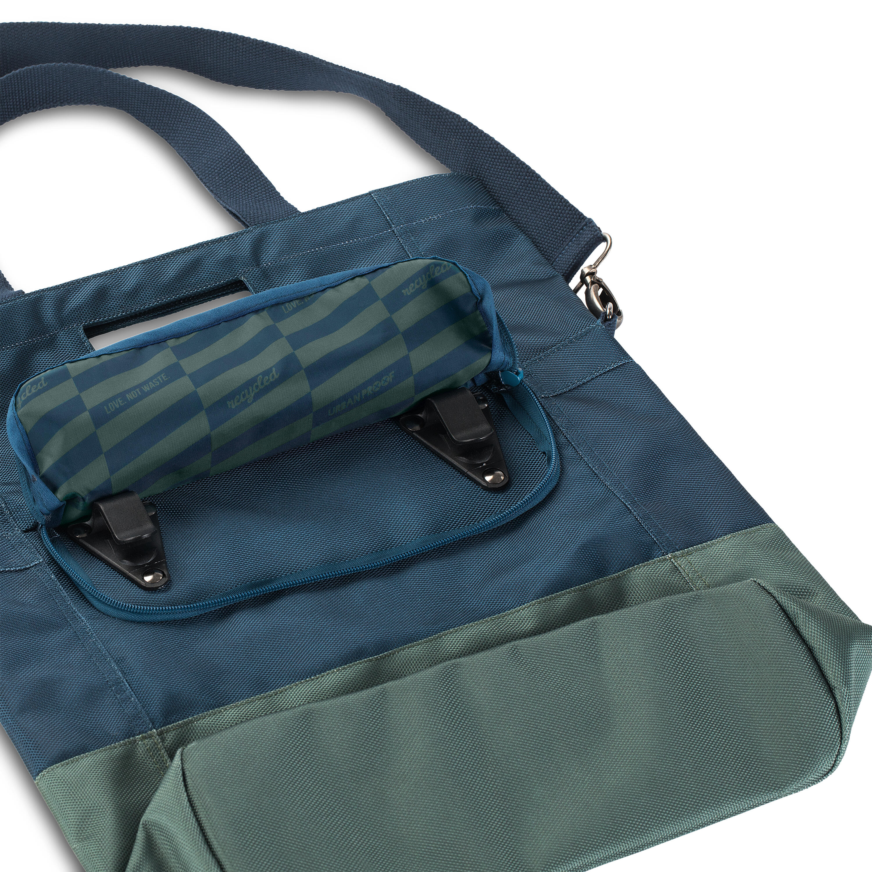 Sacoche de vélo shopper recyclé 20 litres - bleu/vert 1/6