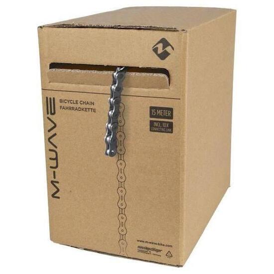 M-Wave Fiets Ketting 5-7 Versnellingen Grijs Bruin 7,3mm - 15m Rol