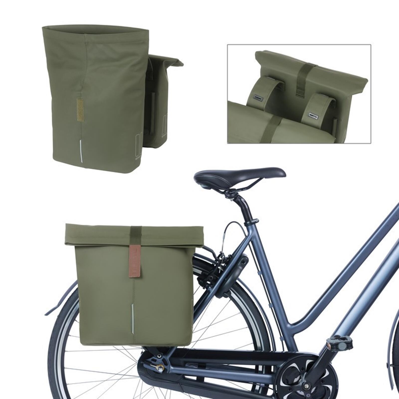 Basil - Sac À Dos Double "city", Vert Mousse - Sacoche Vélo - Vert - No Size - Decathlon