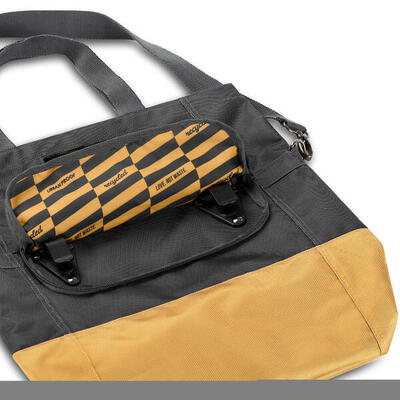 Gerecyclede shopper fietstas 20 liter - grijs/geel