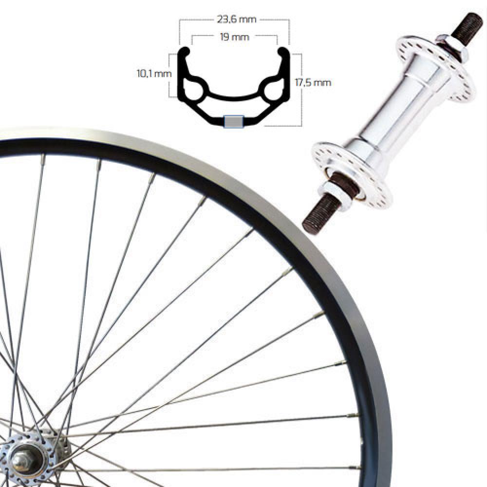 ROLAND Roland Ruota Anteriore 28" Ryde ZAC19, mozzo alluminio, cerchio nero.