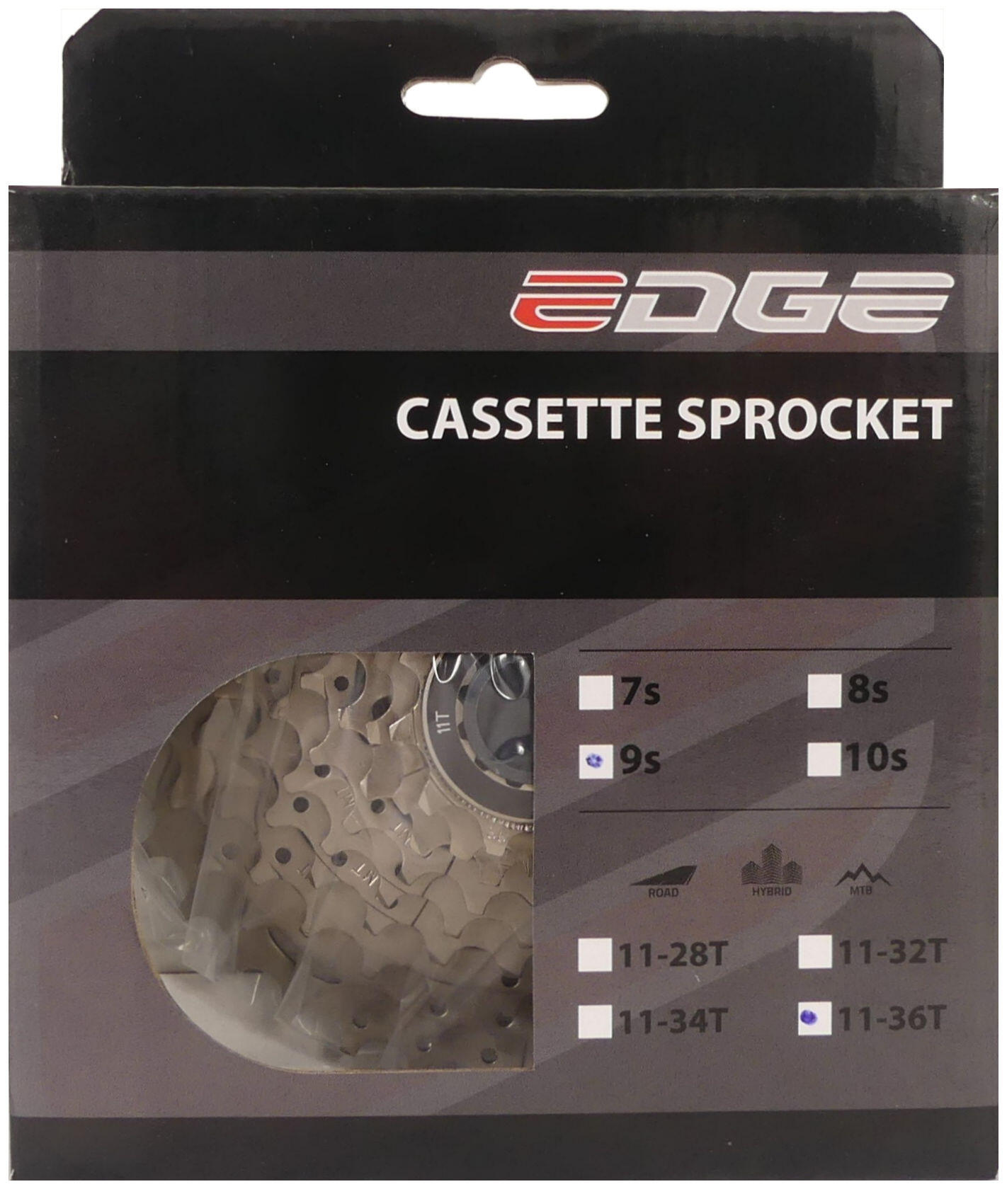 EDGE Cassetta Edge 9 velocità CS-M5009 11-36T argento.