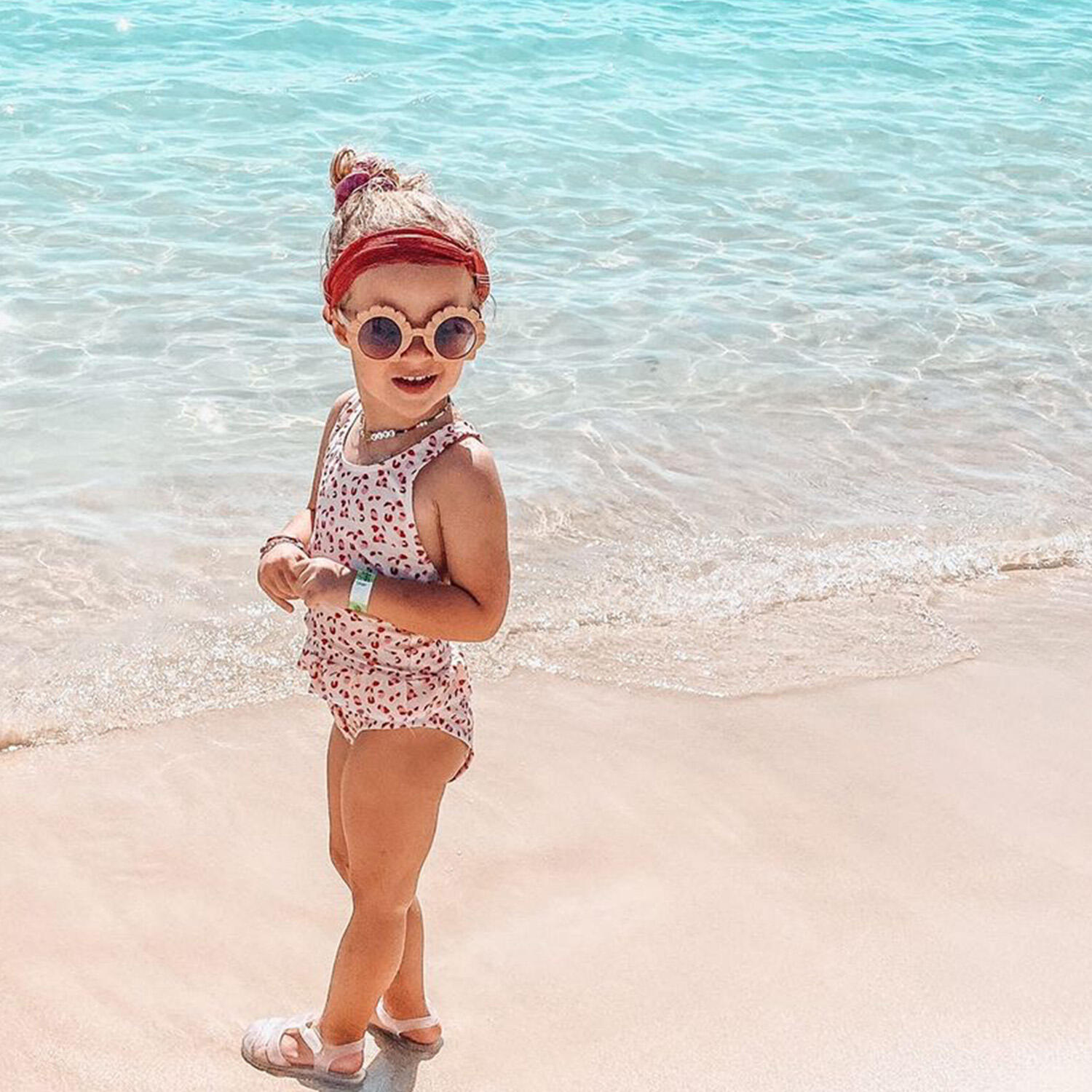 Maillot de bain Filles - Rose Ancien - Leopard - 74/80 3/5