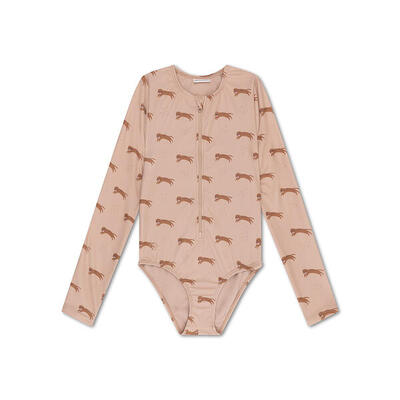 Uv badpak meisjes met lange mouwen - bruin - roamer