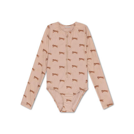 Maillot de bain anti-UV fille à manches - Marron - Roamer - 146/152
