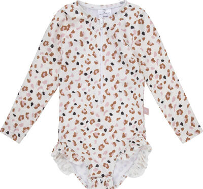 Costume da bagno bambina Swim Essentials Flower Hearts UPF50+ maniche lunghe