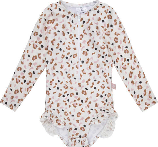 Costume da bagno bambina Swim Essentials Flower Hearts UPF50+ maniche lunghe