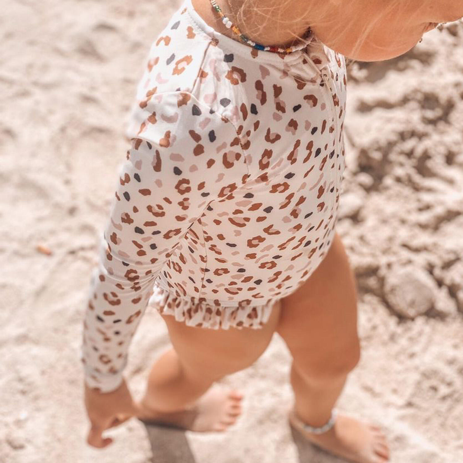 Schwimmanzug Mädchen 98/104  Kaki Leopard 5/7
