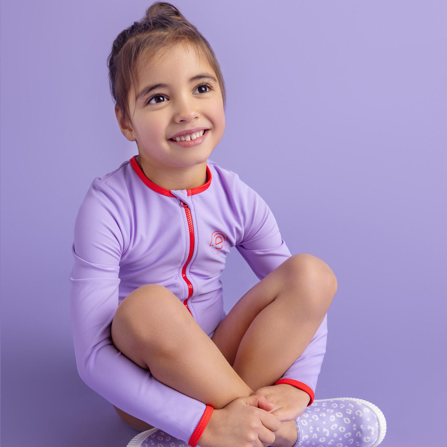Maillot de bain anti-UV fille avec manches - Violet - Pure Tones - 98/104 6/7