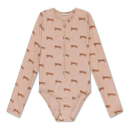 Maillot de bain anti-UV fille avec manches - Marron - Roamer - 122/128