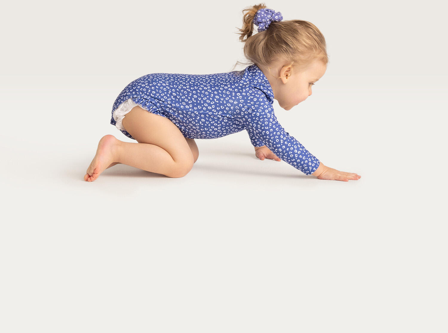 Maillot de bain UV Filles Avec Manches - Bleu - Leopard - 98/104 5/7