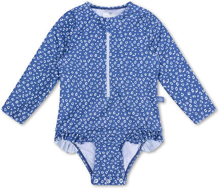 Maillot de bain UV Filles Avec Manches - Bleu - Leopard - 62/68