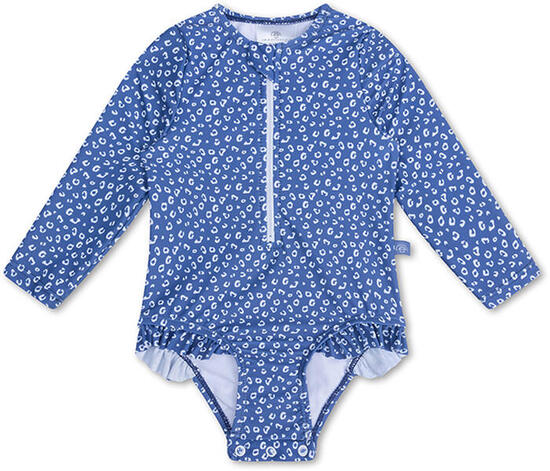Maillot de bain UV Filles Avec Manches - Bleu - Leopard - 62/68