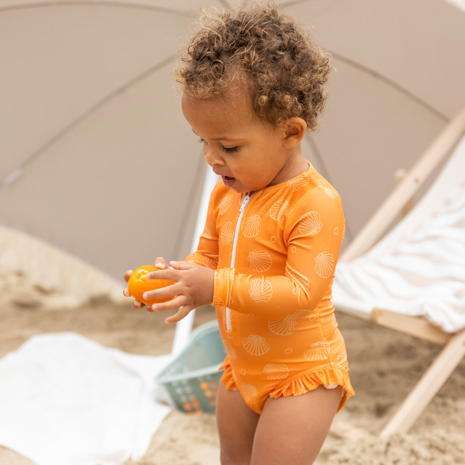 Maillot de bain Swim Essentials fille orange UPF50+ 4/7