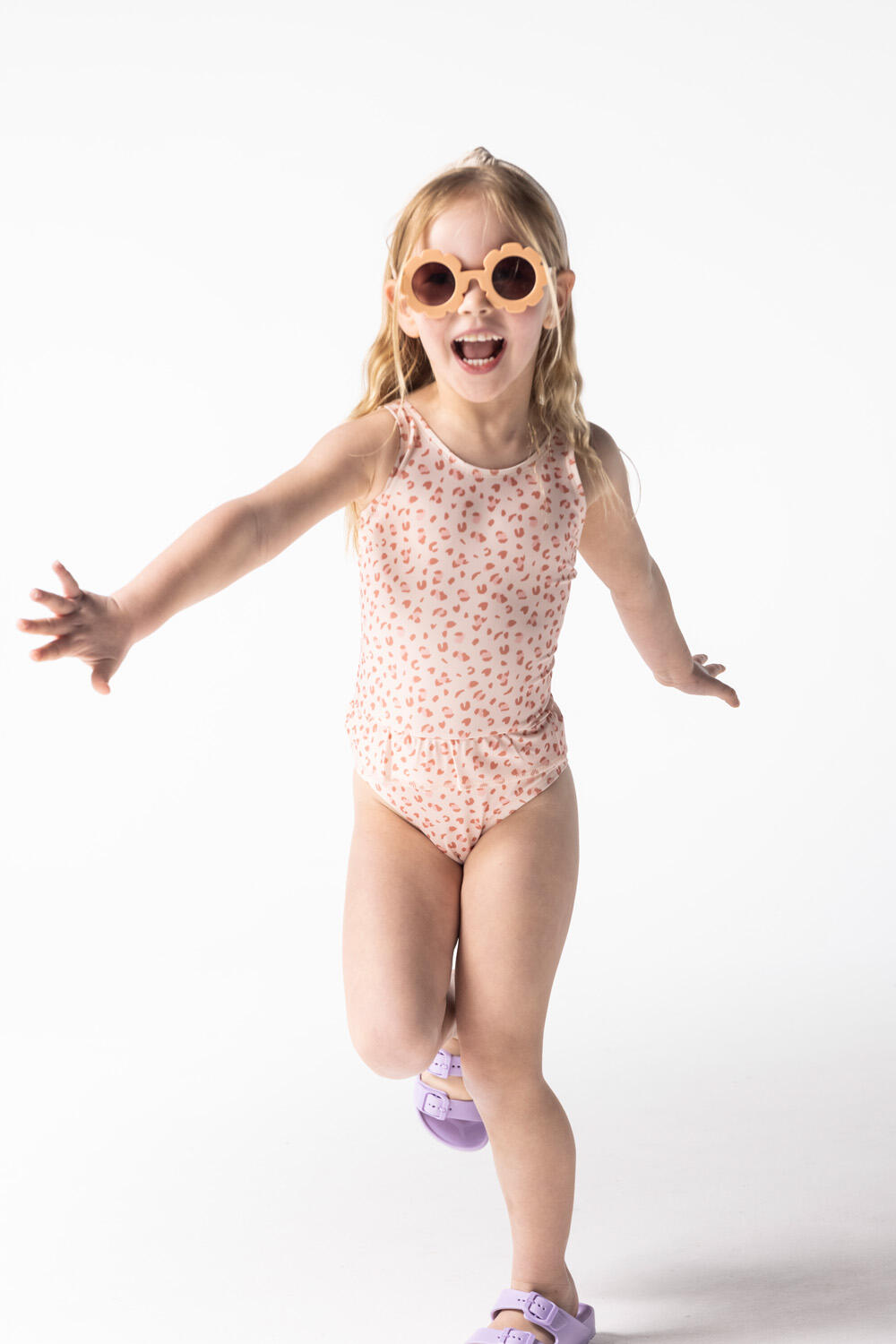 Maillot de bain Filles - Rose Ancien - Leopard - 122/128 4/5