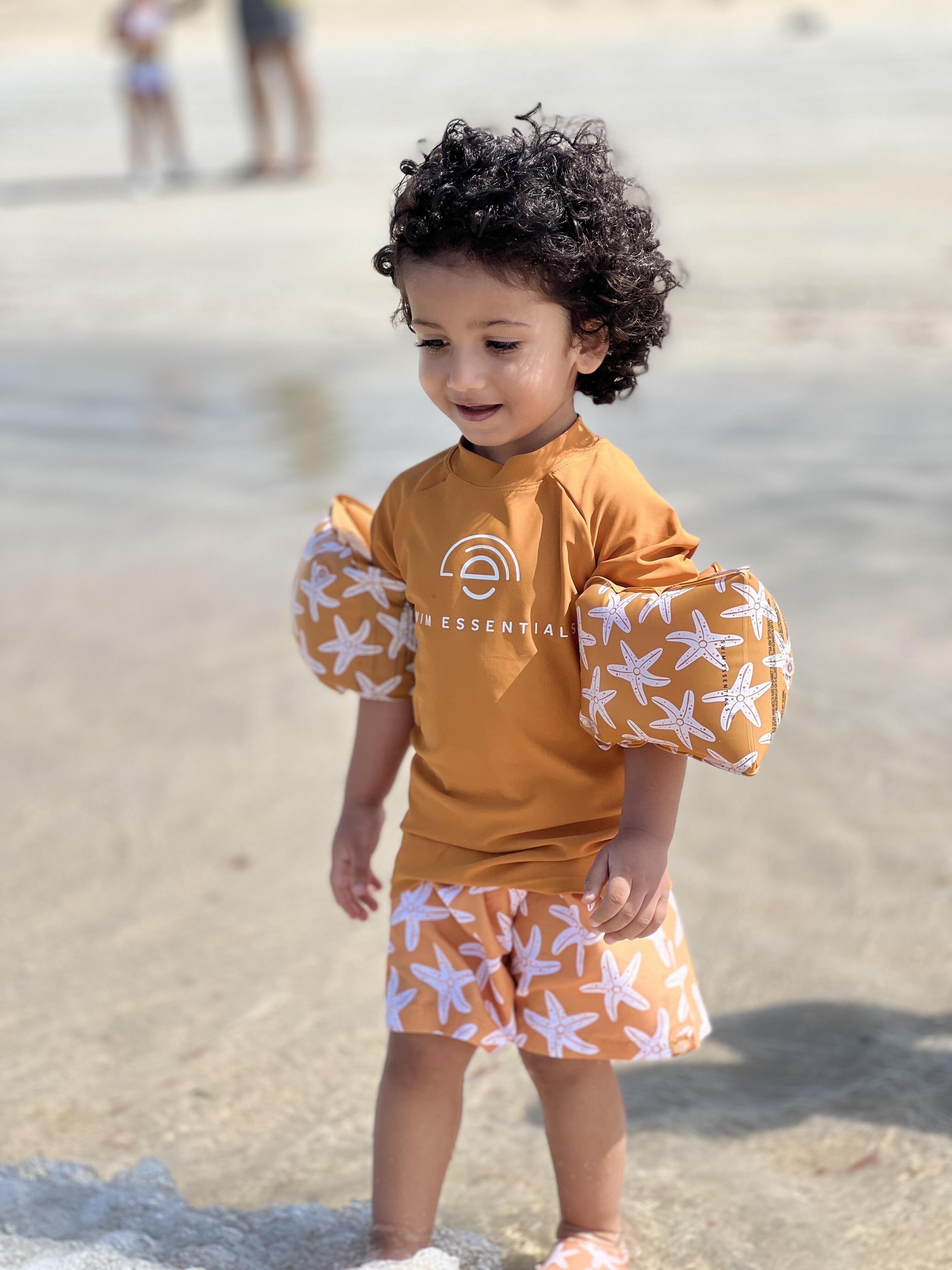 Costume da bagno bambino Sea Star UPF50+ arancione 4/5