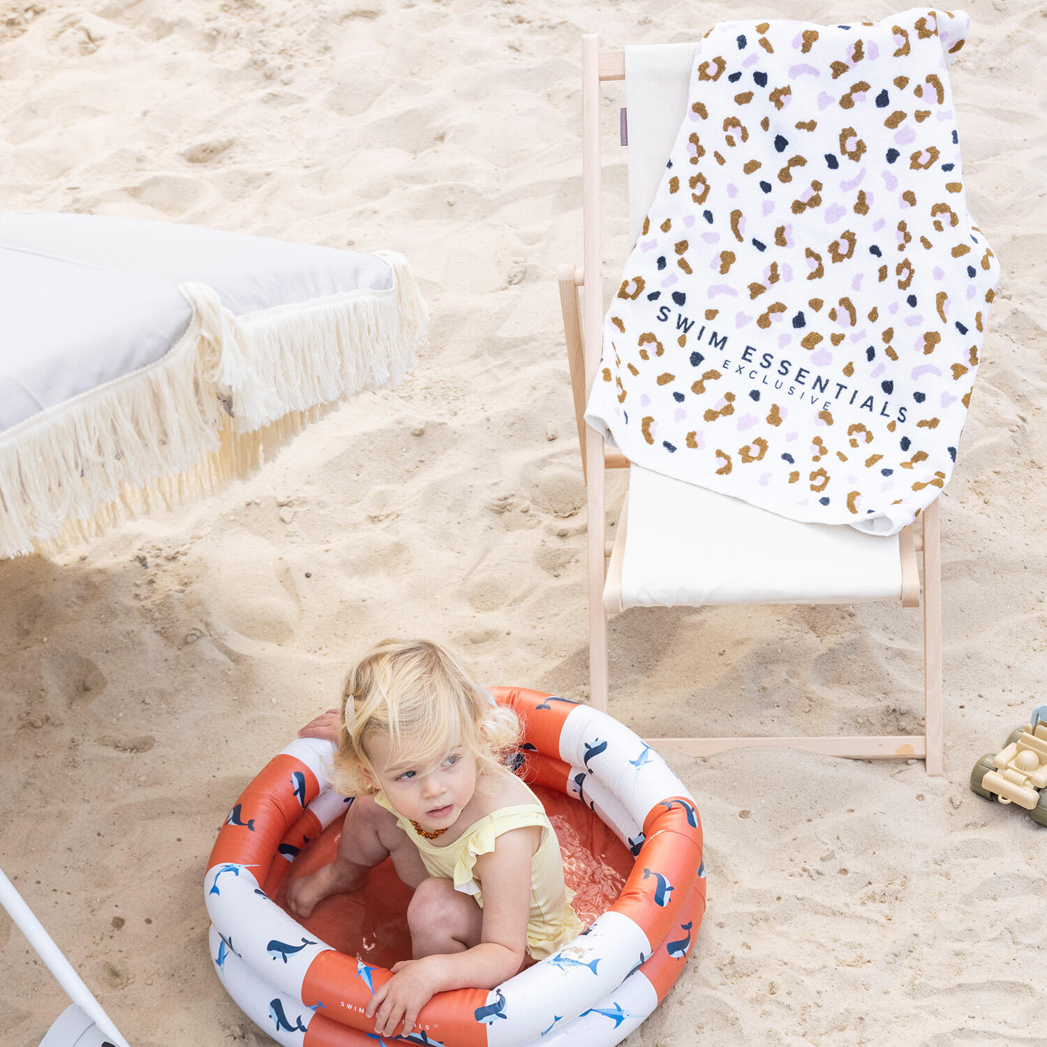 Swim Essentials Strandtuch aus Baumwolle - Khaki - Leopard - 135 x 65 cm 3/5