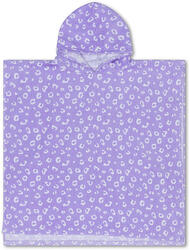 Poncho de plage Swim Essentials Lila Leopard en coton 65x65 cm