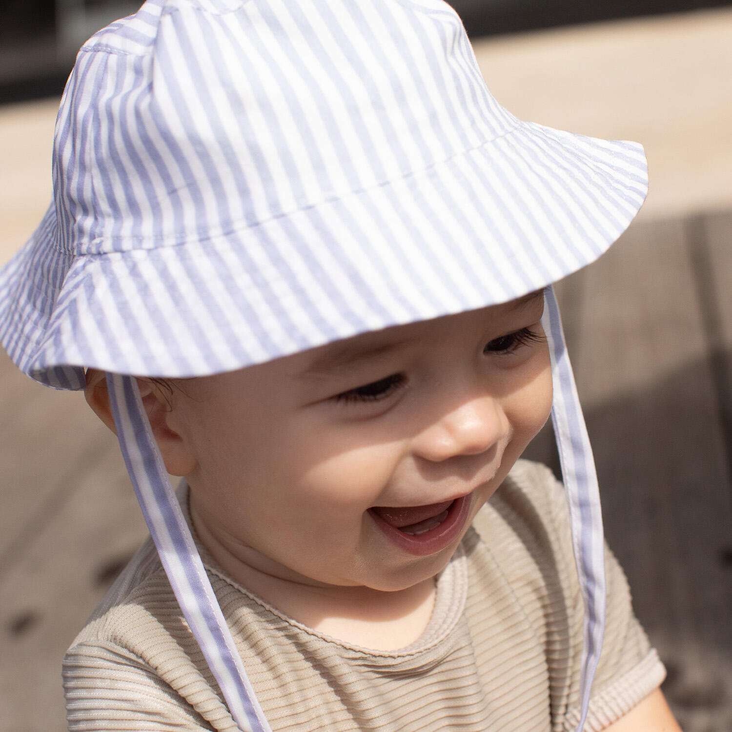 Swim Essentials Sonnenhut - Blau/Weiß - Blue Stripes - 2/4 Jahre 2/4