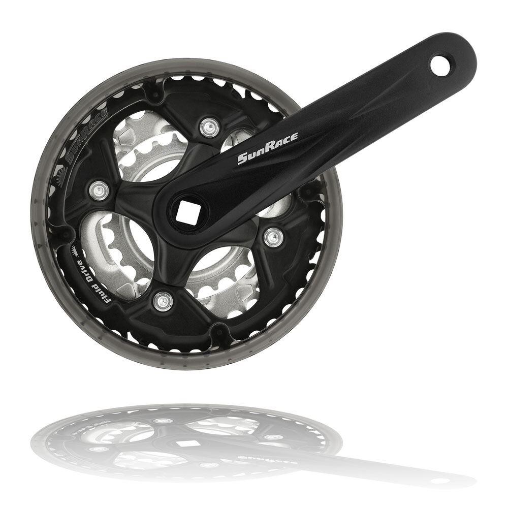 SUNRACE Guarnitura per mountain bike in alluminio con paracatena fumé - Sunrace M3